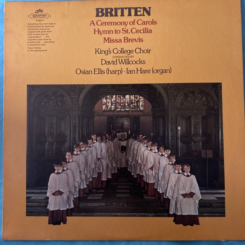 BRITTEN A Ceremony of Carols 33 rpm 12" vinyl record 2 record set